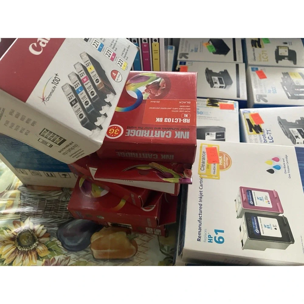 Mixed Lot of Epson, Brother & HP Printer Ink – New, Open Box & Lightly Used item